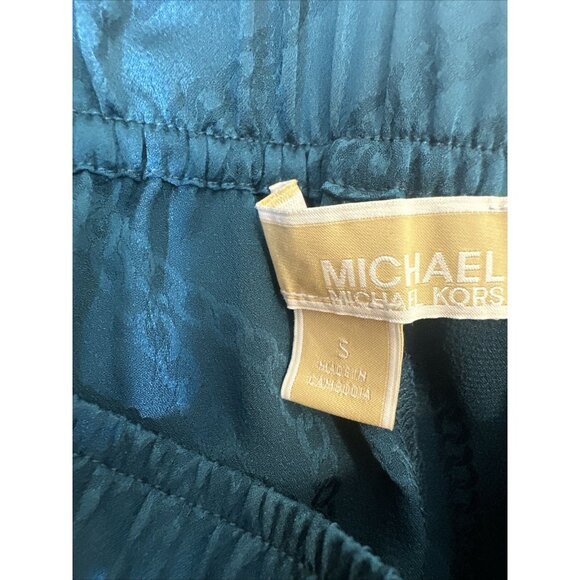 Women’s Michael Kors Pull on Pants Blue Teal Wide Leg Small - Picture 7 of 12